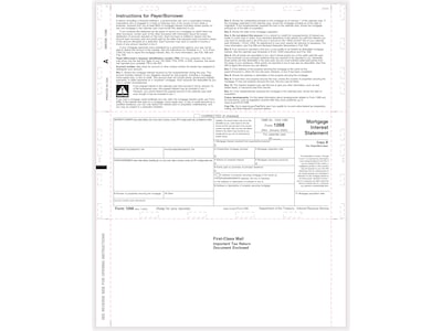 ComplyRight 1098 Tax Form, Copy B, 500/Pack (PS356)