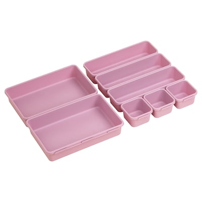 Staples 8-Piece Plastic Drawer Organizer Set, Dusty Pink (ST63890)