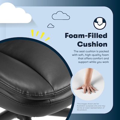 Serta Comfort Ergo Ergonomic Bonded Leather Swivel Executive Chair, Black (CCHR10016B)