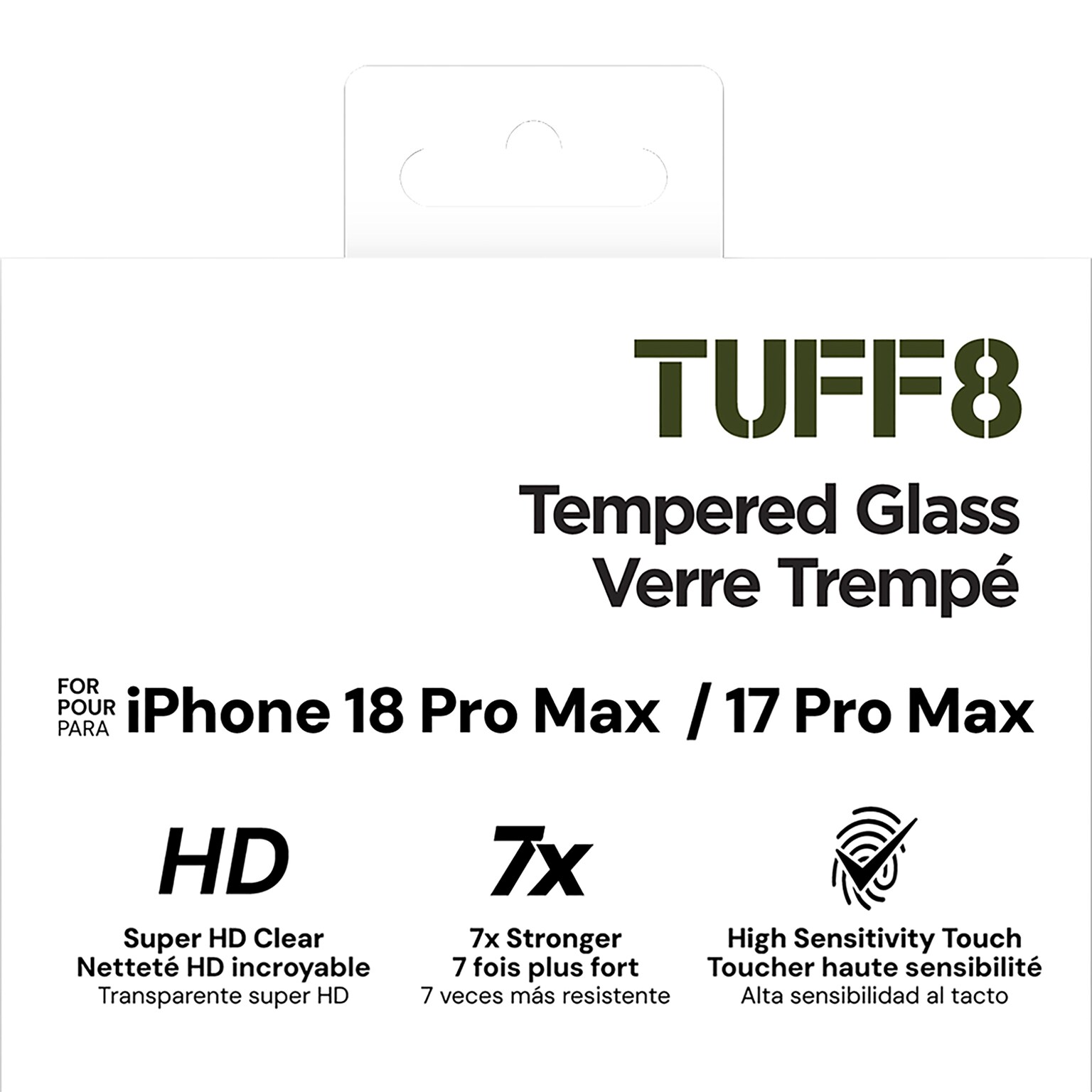 TUFF8 Tempered Glass Screen Protector for iPhone 18 Pro Max, 5/Pack (KITLIBTGIP1804)