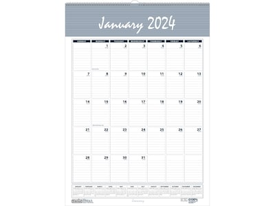 2024 House of Doolittle Bar Harbor 15.5 x 22 Monthly Wall Calendar, Wedgwood Blue/Gray (333-24)