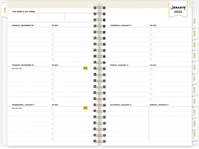 2025 Blue Sky Day Designer Tile 5 x 8 Weekly & Monthly Planner, Plastic Cover, Blue/White (101410-