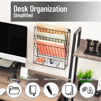 Mind Reader Metal Front Loading Letter Tray, Letter Size, Black (MAGMWIRE-BLK)