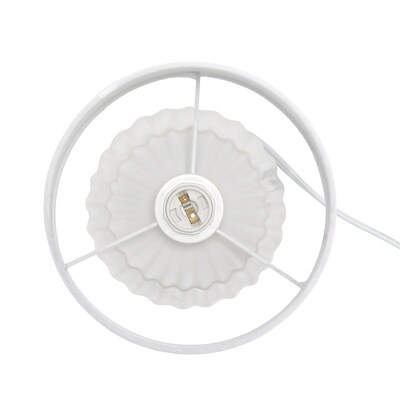 Simple Designs Petite Off White Pleated Base Table Lamp (LT1120-OFF)