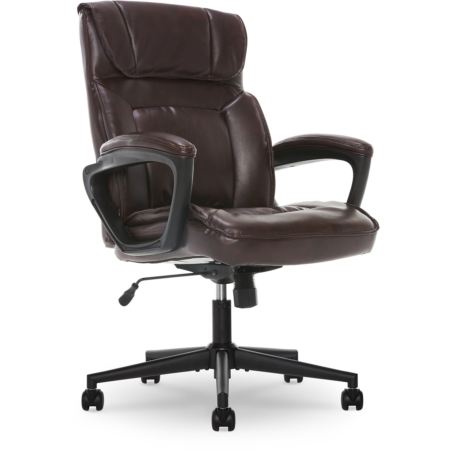 Serta Hannah I Ergonomic Bonded Leather Swivel Executive Chair, Biscuit (43670G)