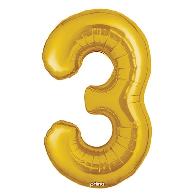 Party City (Air-Filled) 16 #3 Foil Balloon, Gold, 2/Pack (AM60050200-19)