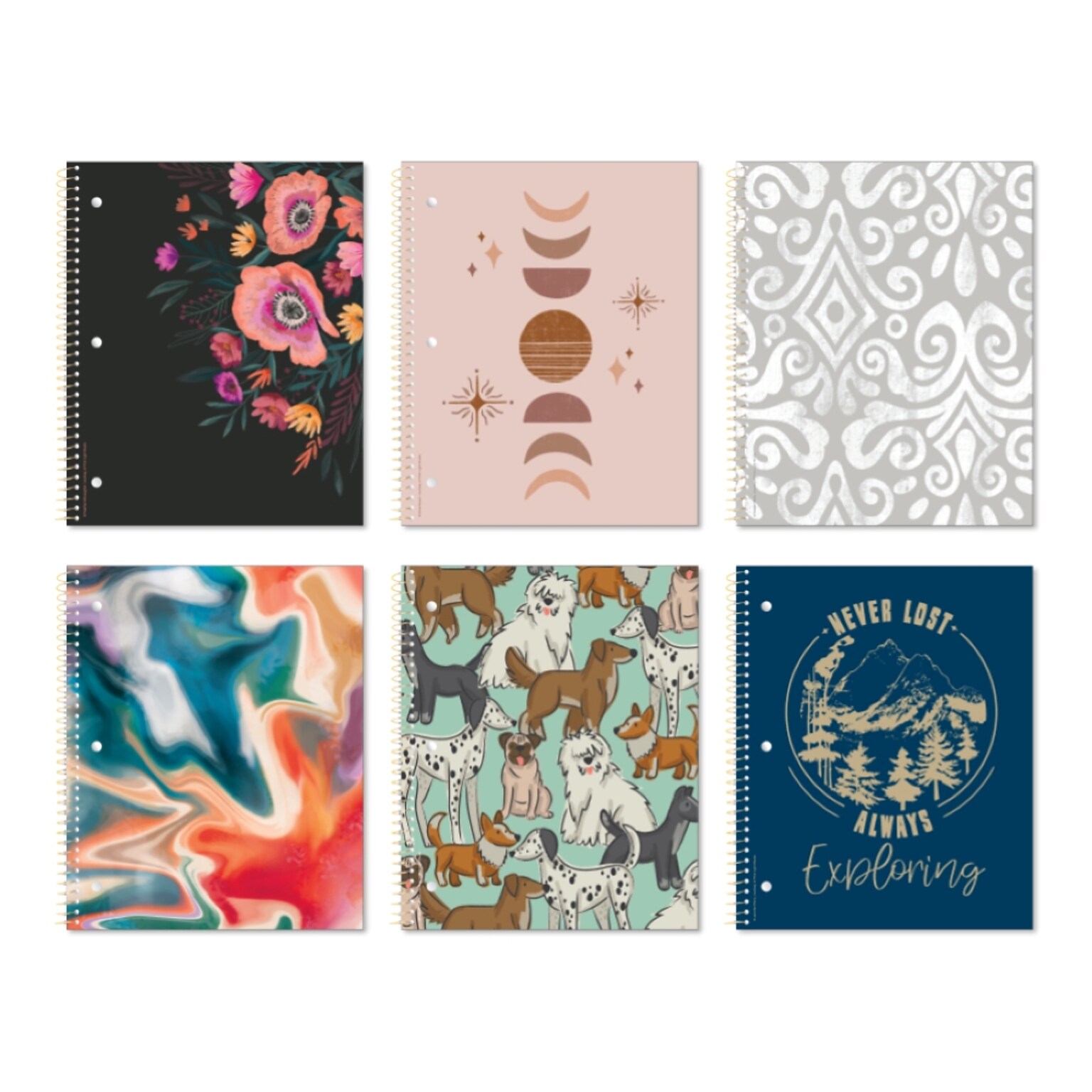 Roaring Spring Paper Products Studio Series 1-Subject Notebooks, 9 x 11, College Ruled, 70 Sheets (11323)
