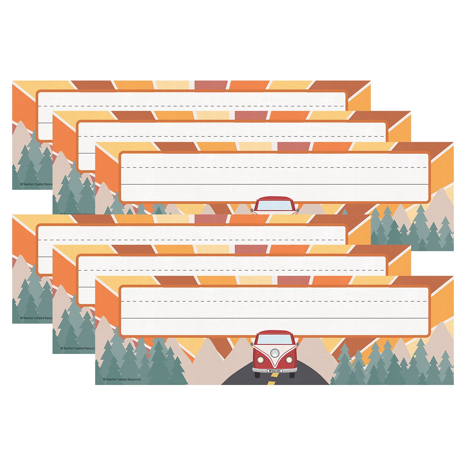 Teacher Created Resources Moving Mountains Road Trip School Name Plates, 11.5 x 3.5, 36/Pack, 6 Packs/Bundle (TCR9236-6)