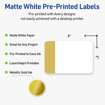 Avery Laser/Inkjet Rectangle Multipurpose Labels, 2 x 3, White, 80/Pack (S00DJK)