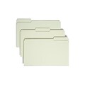 Smead Heavy Duty Pressboard File Folder, 1/3-Cut Tab, 1 Expansion, Legal Size, Gray/Green, 25/Box (