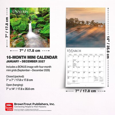 2027 BrownTrout Psalms 7" x 7" Monthly Wall Calendar (9798330709632)