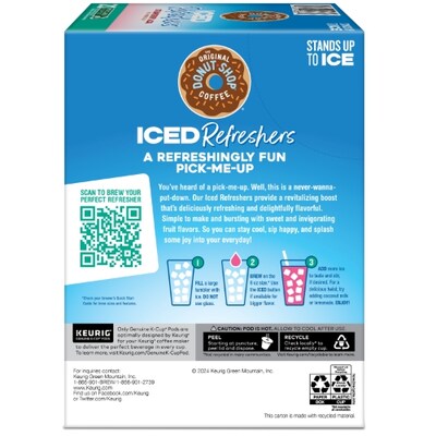 The Original Donut Shop Iced Refreshers Strawberry Acai, Keurig® K-Cup® Pods, 20/Box (5000379382)