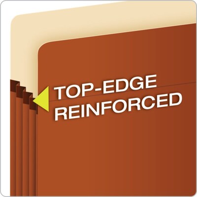 Pendaflex 10% Recycled Reinforced File Pocket, 3 1/2" Expansion, Letter Size, Redrope, 25/Box (1524EOX)