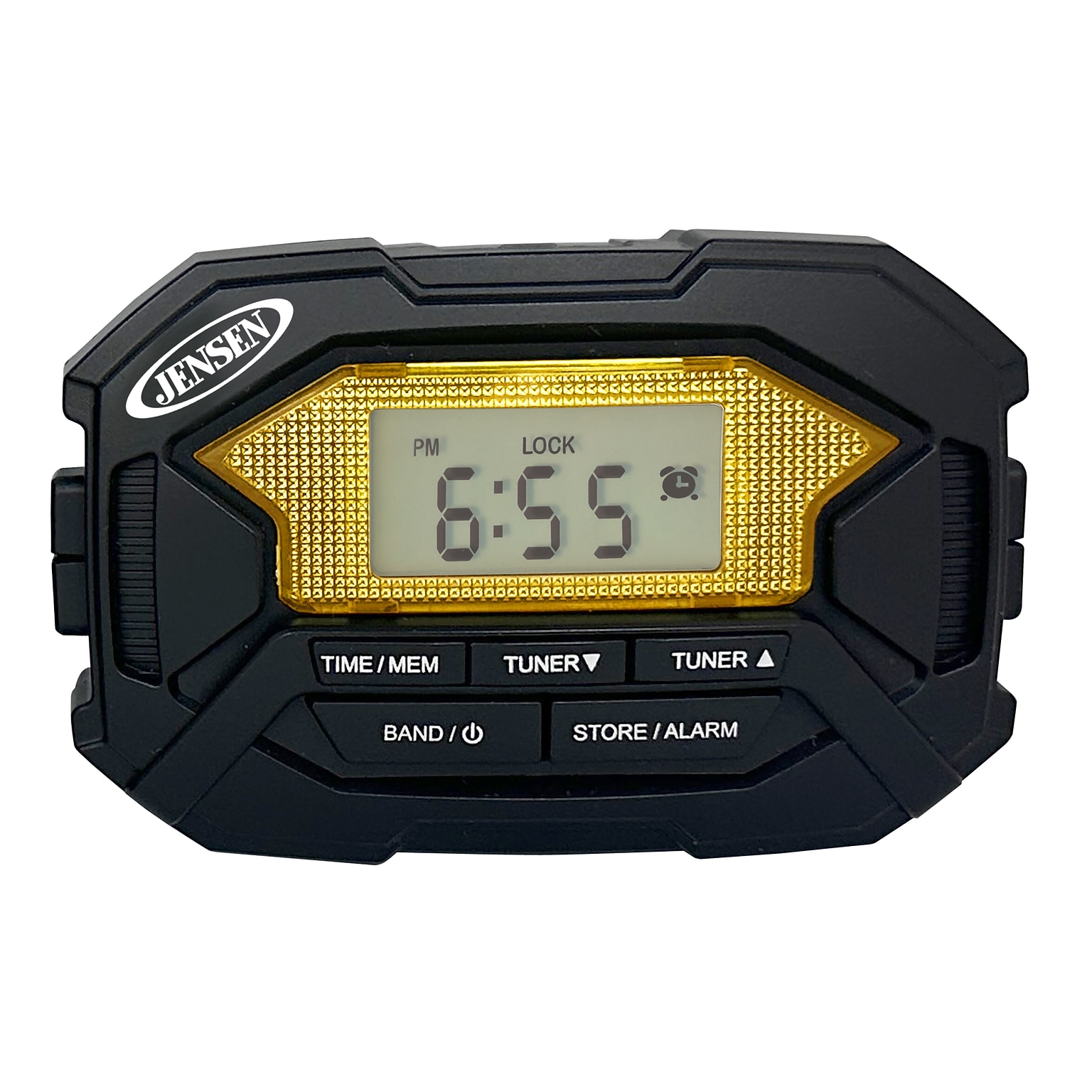 Jensen Wireless Digital AM/FM Stereo Armband Radio with Clock, Yellow/Black (SAB-60)
