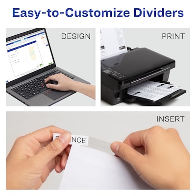 Avery Big Tab Extra-Wide Insertable Paper Dividers, 5 Tabs, Clear (11221)