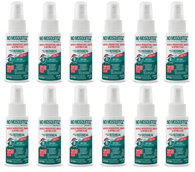 No Mosquitoz Natural DEET-Free Insect Repellent for Mosquitoes, Woodsy Scent, 2oz, 12/Pack (BND04605)