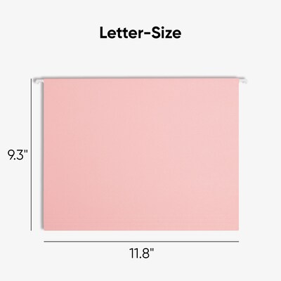Smead Hanging File Folders, Letter Size, Pink, 25/Box (64066)