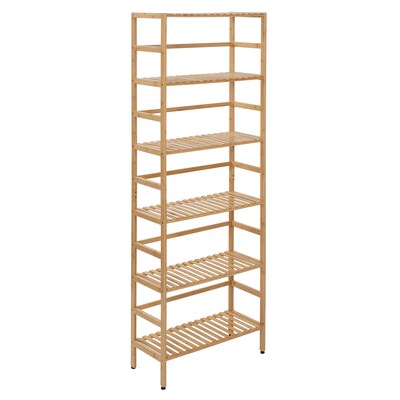 Honey-Can-Do 6-Tier Bamboo Shelf, 64 x 23.6 x 10, Natural (SHF-09979)
