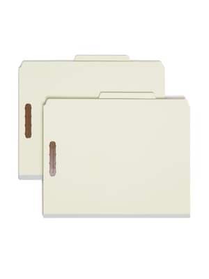 Smead 100% Recycled Pressboard 2/5-Cut Tab Classification Folders, 8-Fasteners, 3-Partitions, Letter