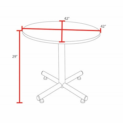 Regency 42" Round Laminate Mahogany Training Rooms Table With 4 M Stacker Chairs, Black (TKB42RNDMH47BK)