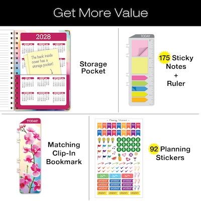 2027 Excello Brands 6" x 8" Weekly & Monthly Standard Planner, Paperboard Cover, Orchid (FSHN-CY27-58-81)