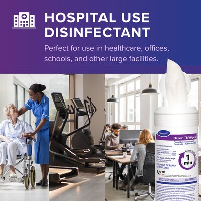 Diversey Oxivir Tb Disinfecting Wipes, 60 Wipes/Container, 12/Carton (5388471)