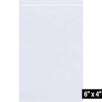 4 x 6 Reclosable Poly Bags, 6 Mil, Clear, 500/Carton (PB3864)