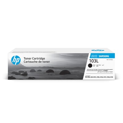 HP 103L Black High Yield Toner Cartridge for Samsung MLT-D103L (SU716), Samsung-branded printer supplies are now HP-branded