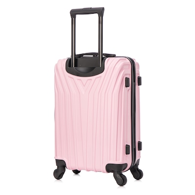 InUSA Vasty 22.44" Hardside Suitcase, 4-Wheeled Spinner, TSA Checkpoint Friendly, Pink (IUVAS00S-PNK)