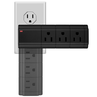 LAX Multi-Charging Tower 9-Outlet Surge Protector with 2 USB Ports, Black