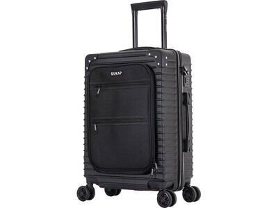 DUKAP Tour 23.5 Hardside Carry-On Suitcase, 4-Wheeled Spinner, TSA Checkpoint Friendly, Black (DKTO