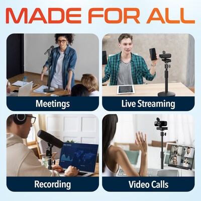 Delton C50/T301 1080p Webcam and Camera/Webcam Stand Bundle, Black (DWC50BD1)