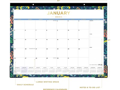 2025 Blue Sky Day Designer Meadow 22 x 17 Monthly Desk Pad Calendar (148689-25)