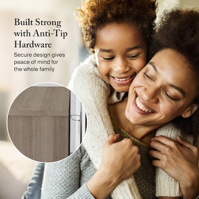 Bush Furniture Somerset 65.2"H 5-Shelf Bookcase with Adjustable Shelves, Ash Gray Laminated Wood (WC81665)