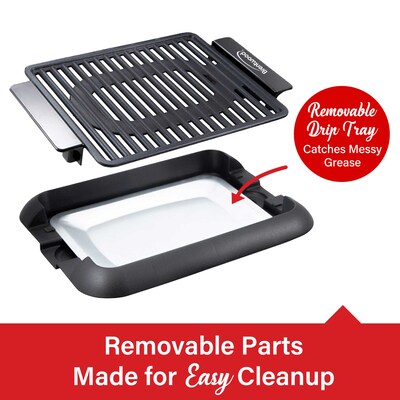 Brentwood 1,200-Watt Smokeless Portable Grill, Black (TS-643BK)