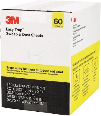 3M Easy Trap Duster Sweep & Dust Sheets, 5 x 6, 60 Sheets/Roll, 1 Roll/Case (59032W)