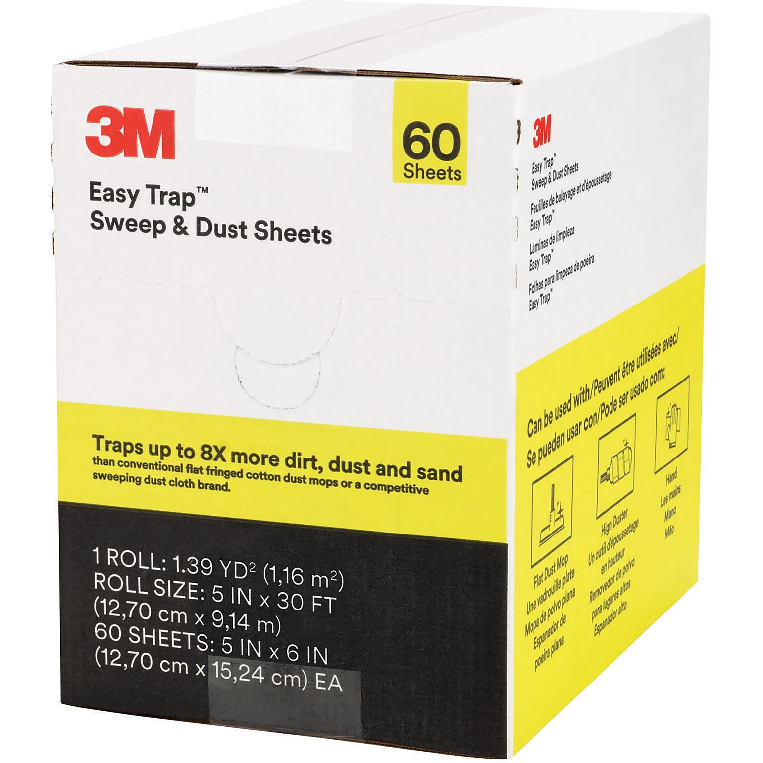 3M Easy Trap Cotton Dusting Cloths, 6 x 5, White, 30-Ft. Roll, 60 Sheets/Roll (59032W)