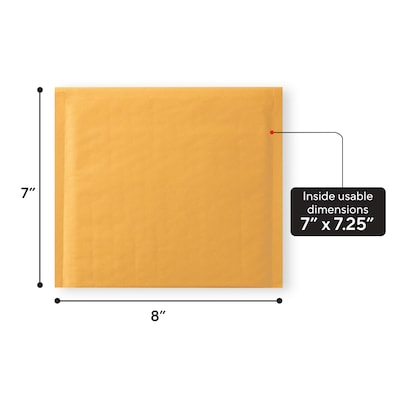 Quill Brand® 8" x 7" Self-Sealing Bubble Mailer, CD/DVD, 12/Pack (51577)