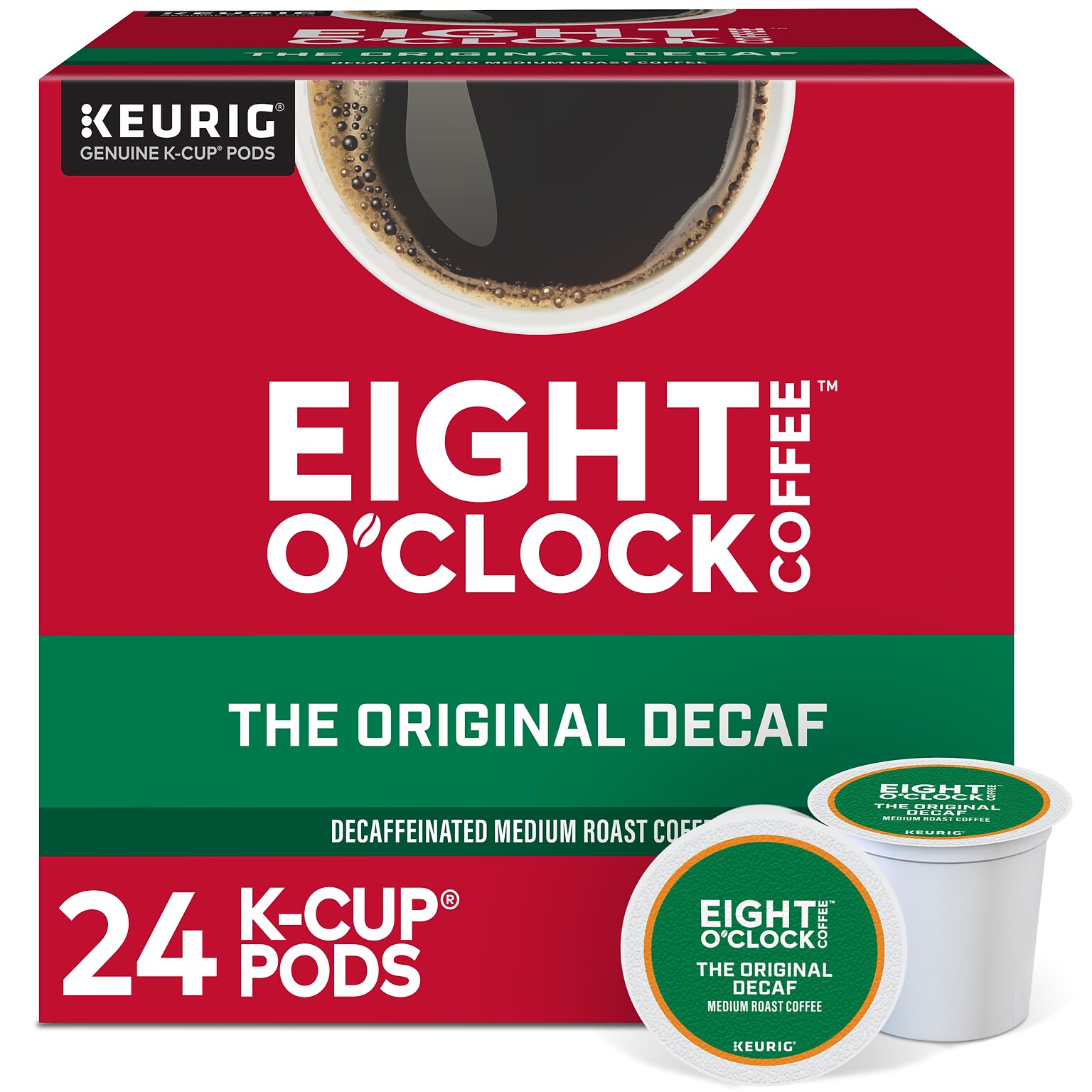 Eight OClock Original Blend Decaf Coffee, Medium Roast, Keurig® K-Cup® Pods, 24/Box (06425)