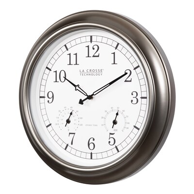 La Crosse Technology 18 Inch IN/OUT Atomic Analog Clock with Thermometer and Hygrometer (WT-3181PL)