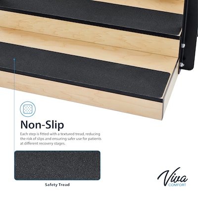 Viva Comfort Physical Therapy Non-slip Staircase with Safety Handles, 500 lbs. Capacity, Natural Wood (ADI906-01-MK)