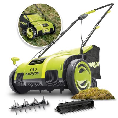 Sun Joe Electric Lawn Dethatcher & Scarifier, 12.6 W, Green (AJ798E)