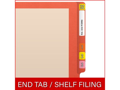 Medical Arts Press Reinforced End Tab File Folder, Straight-Cut, Letter Size, Manila/Orange, 50/Box (S-09473-ORG)