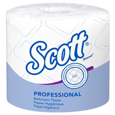 Scott Essential 2-Ply Standard Toilet Paper, White, 550 Sheets/Roll, 40 Rolls/Carton (48040)