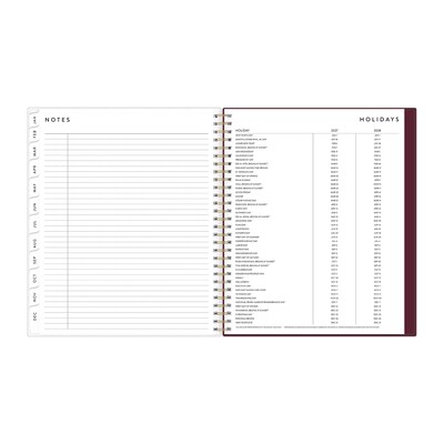 2027 Blue Sky Bespoke Letterpress Waterdrops Mulberry 8" x 10" Calendar Year Monthly Planner, Plastic Cover (161812)