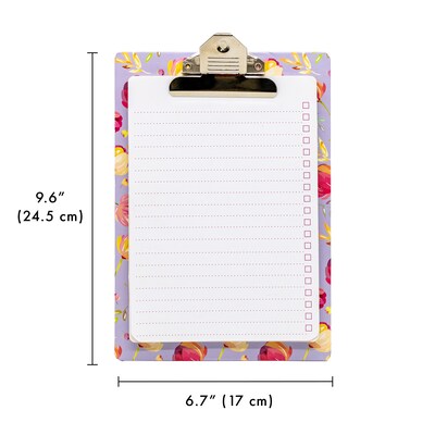 Pukka Pads Blossom Hardboard Clipboard with Pad, Legal Size, Pack 4 (PUK8672BLO)