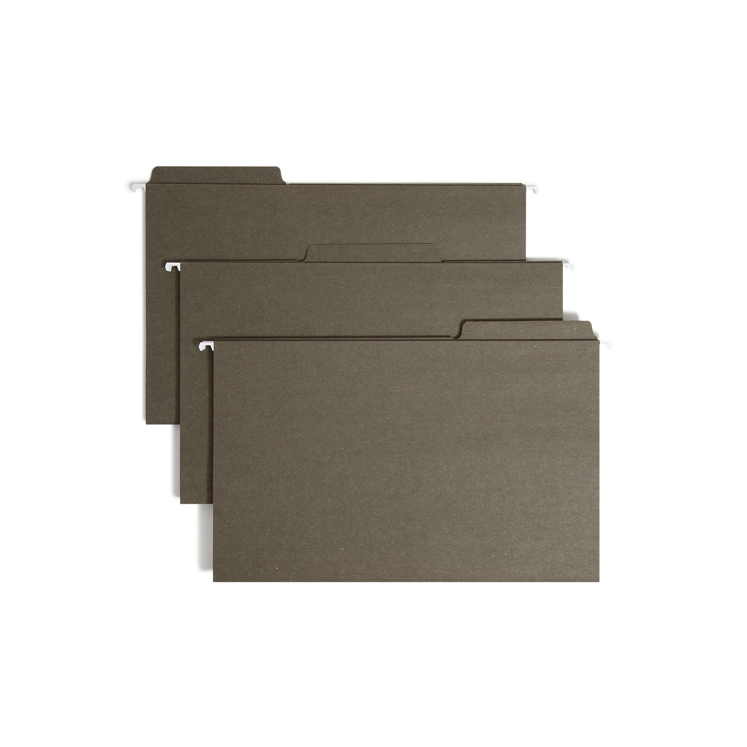 Smead FasTab Recycled Hanging File Folder, 3-Tab Tab, Legal Size, Standard Green, 20/Box (64137)