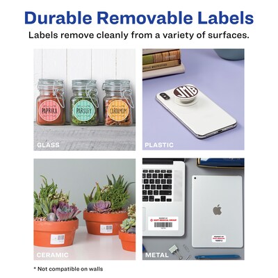 Avery Laser/Inkjet Rectangle Multipurpose Labels, 1.5" x 2.75", White, 30 Labels/Pack (94230)