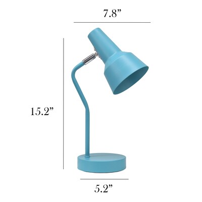 Simple Designs Sleek Essentials LED Desk Lamp, 15.2", Cyan Blue (LD1078-CYN)