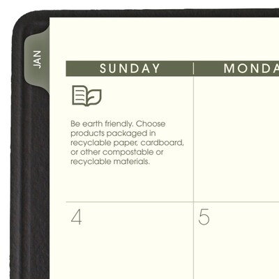 2026 AT-A-GLANCE Recycled 9" x 11" Monthly Planner, Faux Leather Cover, Black (70-260G-05-26)